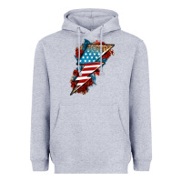 Heather Grey American lightning bolt Heavyweight Hoodie - Neo Western