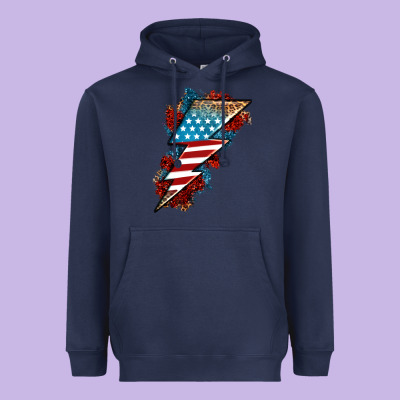 American Lightning Bolt Heavyweight Hoodie Designed By Neo Western