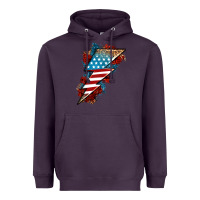 Plum American lightning bolt Heavyweight Hoodie - Neo Western