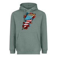 Sage American lightning bolt Heavyweight Hoodie - Neo Western