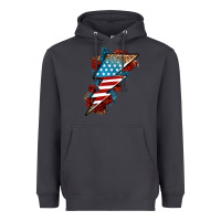 Smoke American lightning bolt Heavyweight Hoodie - Neo Western