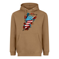 Toasted Coconut American lightning bolt Heavyweight Hoodie - Neo Western