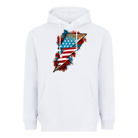White American lightning bolt Heavyweight Hoodie - Neo Western