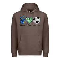 Coffee peace love soccer Premium Hoodie - BarkalooDesign