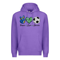 Purple peace love soccer Premium Hoodie - BarkalooDesign