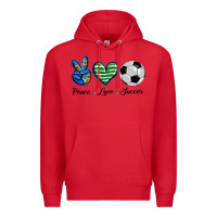 Red peace love soccer Premium Hoodie - BarkalooDesign