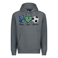 Rock peace love soccer Premium Hoodie - BarkalooDesign