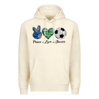 Sandshell peace love soccer Premium Hoodie - BarkalooDesign