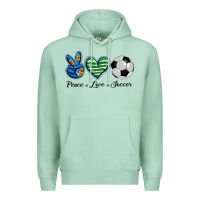 Seafoam peace love soccer Premium Hoodie - BarkalooDesign