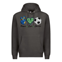 Smoke peace love soccer Premium Hoodie - BarkalooDesign
