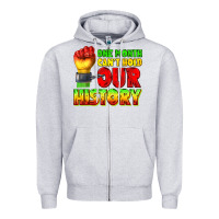 Heather Grey one month cant hold our history juneteenth Zipper Hoodie - texasbilliewilder