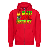 Red one month cant hold our history juneteenth Zipper Hoodie - texasbilliewilder
