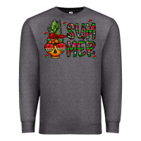 Charcoal Heather summer vibes Premium Sweatshirt - CowhideDigitalArt