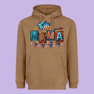 All American Mama 4th Of July Heavyweight Hoodie Designed By Cowgirlartshop