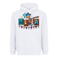 White All American Mama 4th of July Heavyweight Hoodie - CowGirlArtShop