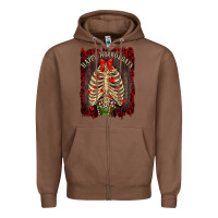 Chestnut Happy Horrordays Zipper Hoodie - RanaPortraitStore