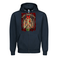 Navy Happy Horrordays Zipper Hoodie - RanaPortraitStore