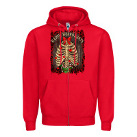 Red Happy Horrordays Zipper Hoodie - RanaPortraitStore