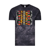 Cloud Black cowhıde aztec serape wıth leopard and sunflowers brushstroke Vintage Tee - Artiststas