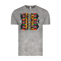 Cloud Rock cowhıde aztec serape wıth leopard and sunflowers brushstroke Vintage Tee - Artiststas