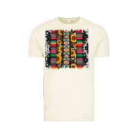 Vintage Arctic cowhıde aztec serape wıth leopard and sunflowers brushstroke Vintage Tee - Artiststas