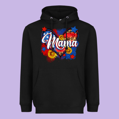 American Mama Heart Heavyweight Hoodie Designed By Neo Western
