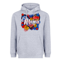 Heather Grey American mama heart Heavyweight Hoodie - Neo Western