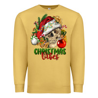 Antique Gold Christmas Vibes Human Skull Premium Sweatshirt - FaDigitalArtStudio