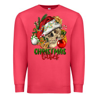Cardinal Christmas Vibes Human Skull Premium Sweatshirt - FaDigitalArtStudio