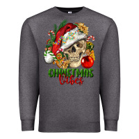 Charcoal Heather Christmas Vibes Human Skull Premium Sweatshirt - FaDigitalArtStudio
