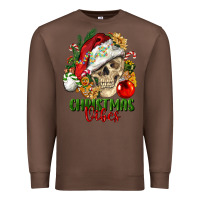 Chestnut Christmas Vibes Human Skull Premium Sweatshirt - FaDigitalArtStudio
