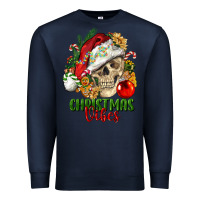 Christmas Vibes Human Skull Premium Sweatshirt | Teevron