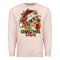Pale Pink Christmas Vibes Human Skull Premium Sweatshirt - FaDigitalArtStudio
