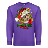 Purple Christmas Vibes Human Skull Premium Sweatshirt - FaDigitalArtStudio