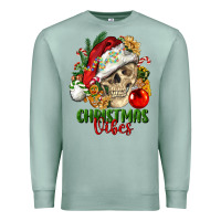 Seafoam Christmas Vibes Human Skull Premium Sweatshirt - FaDigitalArtStudio
