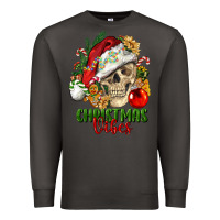 Smoke Christmas Vibes Human Skull Premium Sweatshirt - FaDigitalArtStudio