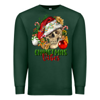 Sports Green Christmas Vibes Human Skull Premium Sweatshirt - FaDigitalArtStudio