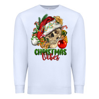 White Christmas Vibes Human Skull Premium Sweatshirt - FaDigitalArtStudio