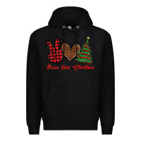 Black peace love christmas Premium Hoodie - BarkalooDesign