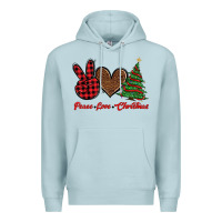 Blue Mist peace love christmas Premium Hoodie - BarkalooDesign