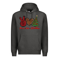 Charcoal Heather peace love christmas Premium Hoodie - BarkalooDesign