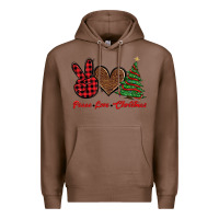 Chestnut peace love christmas Premium Hoodie - BarkalooDesign