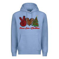 Colony Blue peace love christmas Premium Hoodie - BarkalooDesign