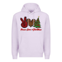 Lilac peace love christmas Premium Hoodie - BarkalooDesign