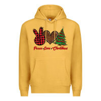 Mustard peace love christmas Premium Hoodie - BarkalooDesign