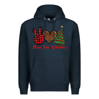 Navy peace love christmas Premium Hoodie - BarkalooDesign