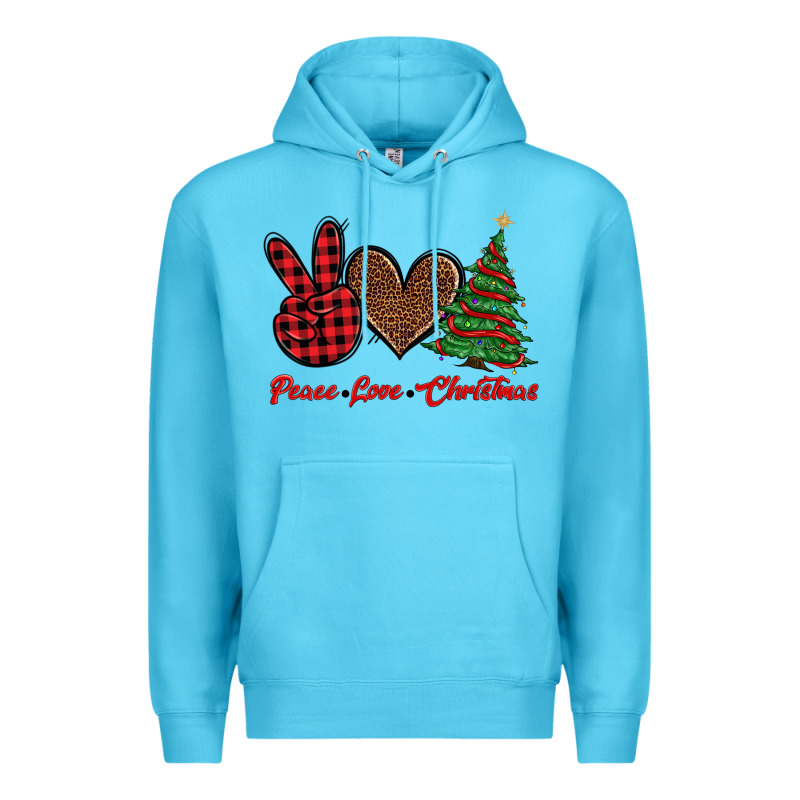 Peace Love Christmas Premium Hoodie by BarkalooDesign | Teevron