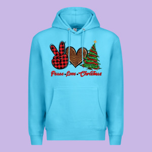Peace Love Christmas Premium Hoodie Designed By Barkaloodesign