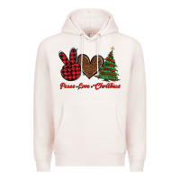 Pale Pink peace love christmas Premium Hoodie - BarkalooDesign