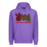 Purple peace love christmas Premium Hoodie - BarkalooDesign
